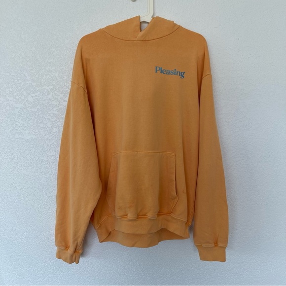NEW THE PLEASING HARRY STYLES SUNSET ORANGE HOODIE SZ MEDIUM - Picture 2 of 8